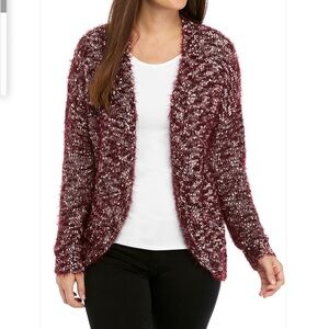 Maroon and white Multi Popcorn Cardigan